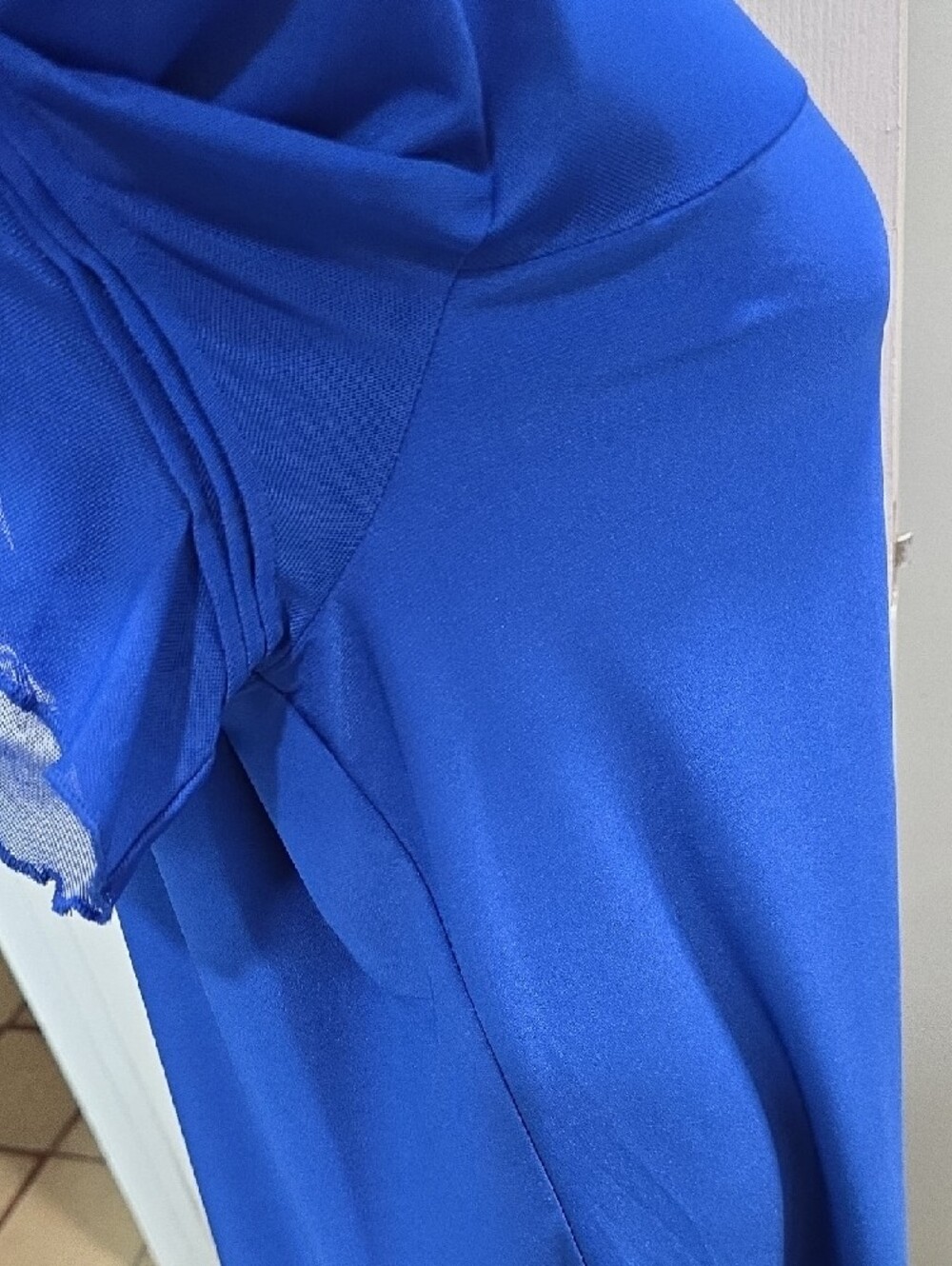 Per Seption Blue Mesh Sleeve Scoop Neck Top Size L - Picture 10 of 11